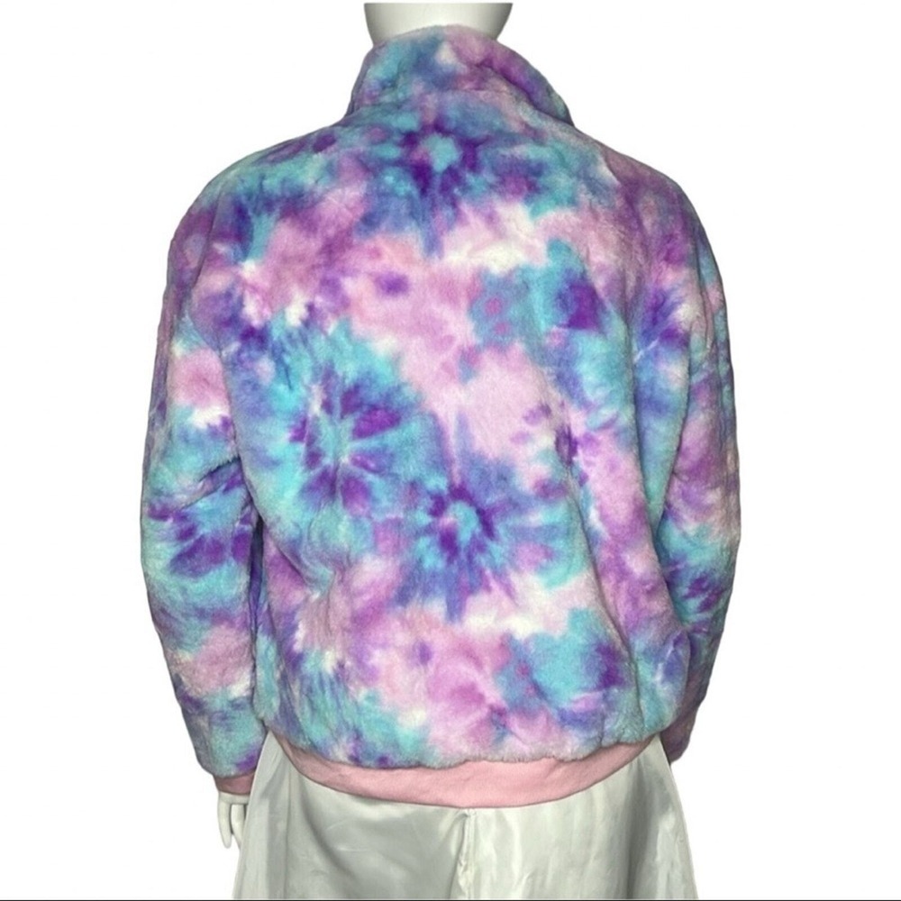 NWT Crown & Ivy Women's Tie Dye Full Zip Plush Cozy Jacket size XL - Picture 4 of 7
